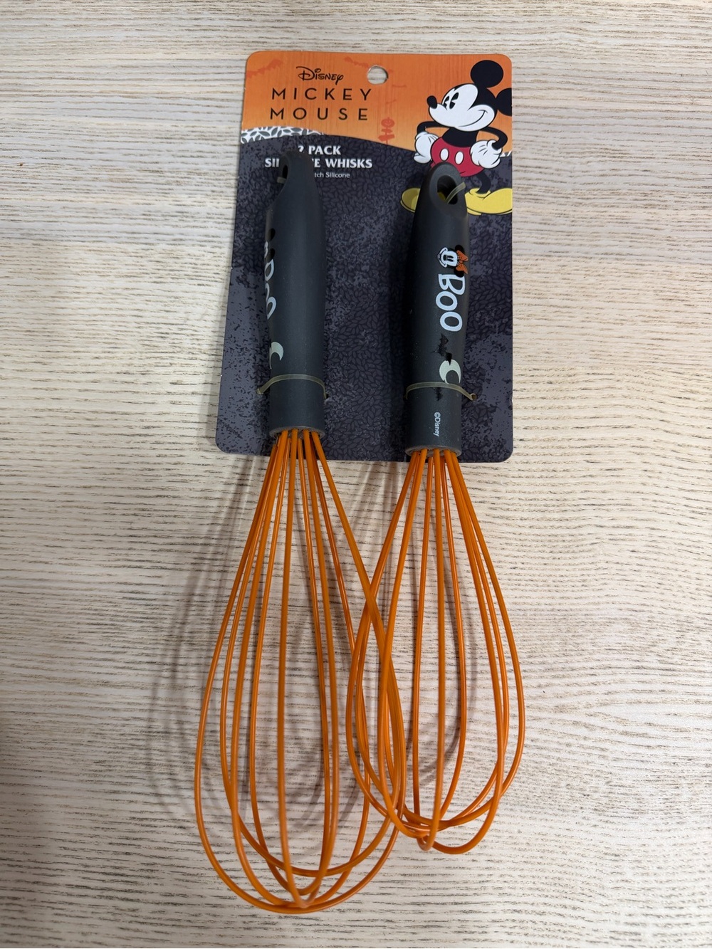 Mickey & Minnie Mouse Halloween Boo Orange Silicone Whisks - 2 Pack